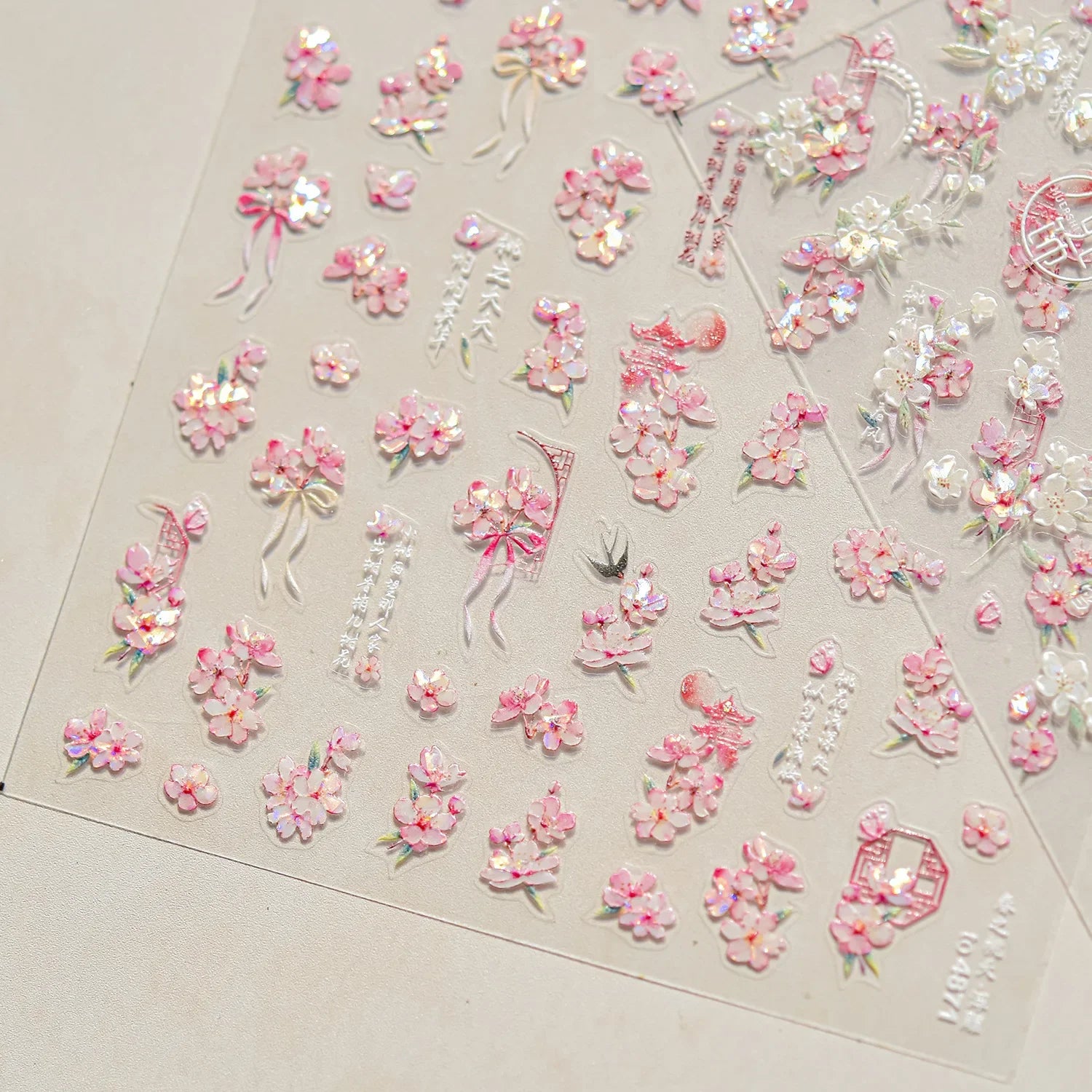 Japanese Nail Parts 5D Reliefs Cherry Blossom Self Adhesive Nail Art Stickers DIY 2025 Summer Flower Manicure Decoration Decals