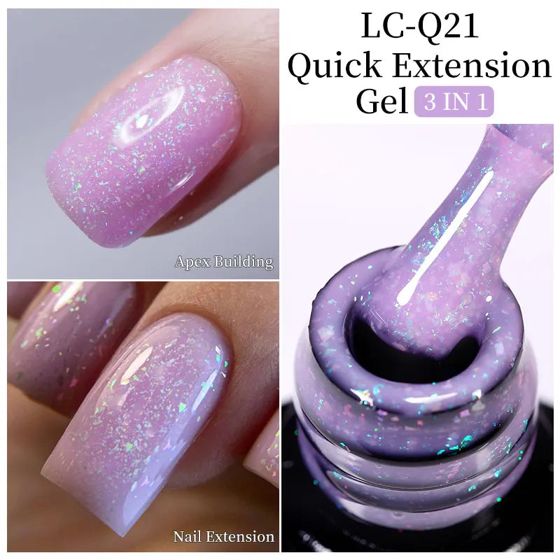 LILYCUTE 7ML Jelly Nude Pink Quick Extension Gel Nail Polish Transparent  Finger Prolong Long Lasting Construction Gel Varnish