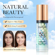 SADOER Three-Color Makeup Primer Cream Brighten Skin Tone and Moisturize Foundation Base Sunscreen SPF 50PA+++