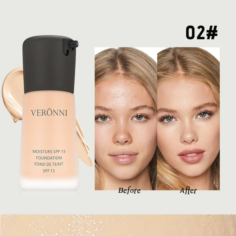 Matte Liquid Foundation Oil Control Concealer BB Cream Waterproof Lasting Full Coverage Natural Face Base Professional Makeup
