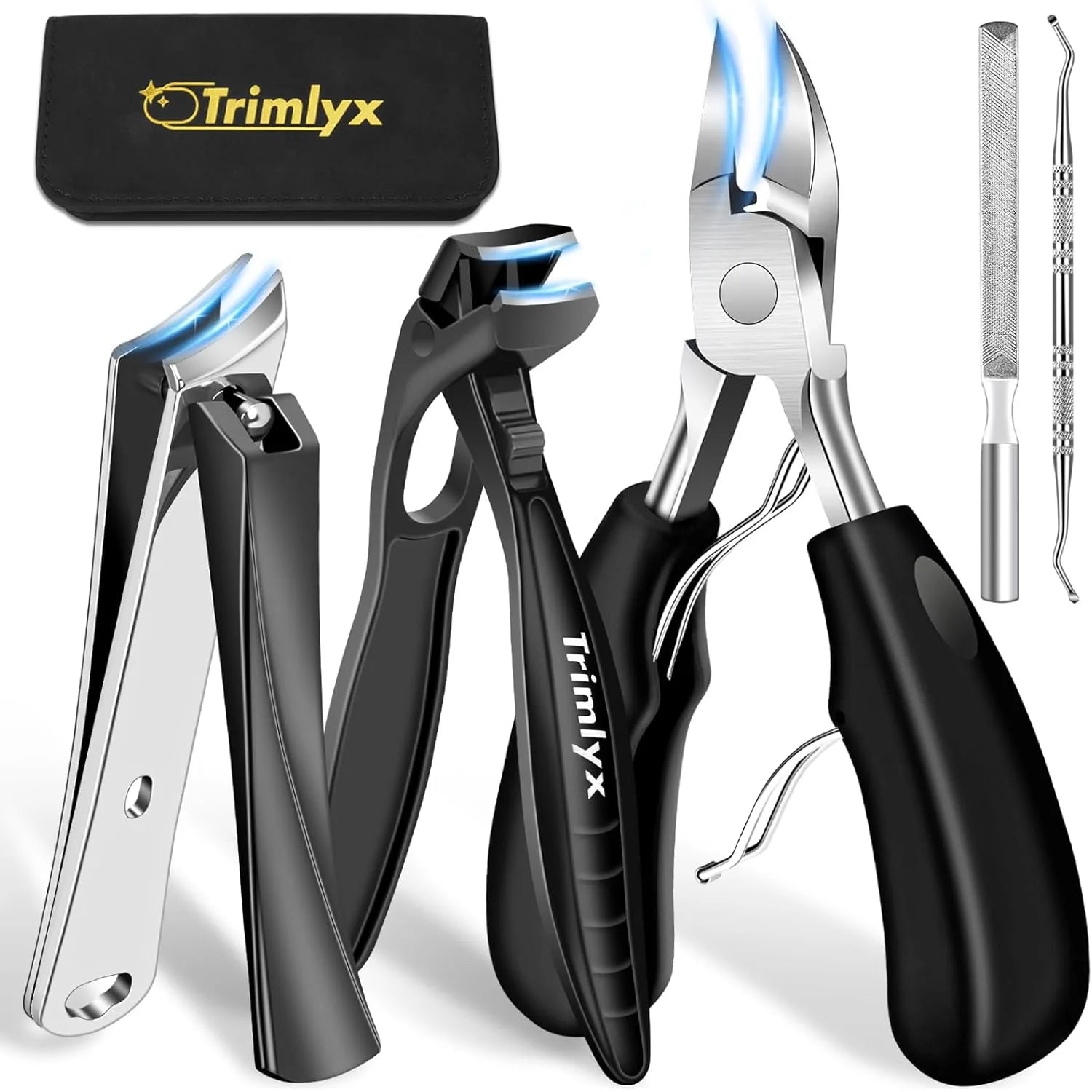 5PCS/7PCS Set Heavy Duty Nail Clippers Angled Head Large Toenail Clippers Ingrown Toe Nail Clippers for Thick Toenails  Seniors
