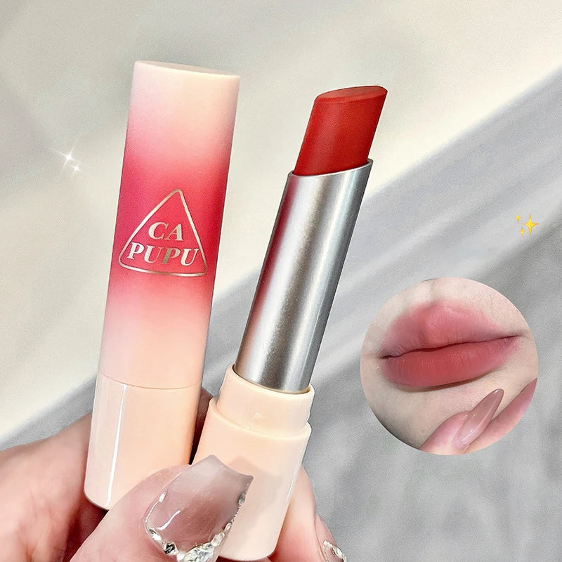 Waterproof Velvet Lipstick Easy To Wear Long-lasting Lipstick Matte Nude Coffee Lip Glaze Non-stick Cup Makeup Lip Tint Cosmetic