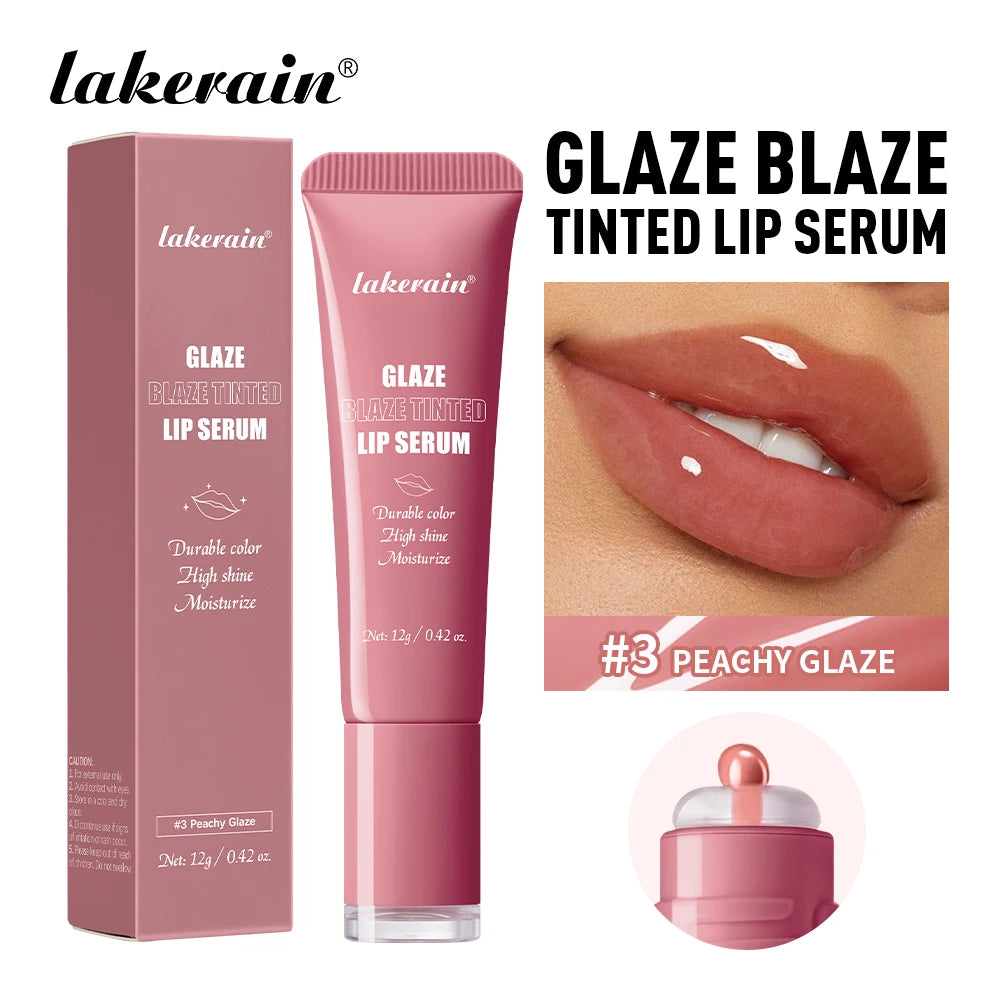 Lakerain Glaze Blaze Tinted Lip Serum Moisturizing Repairing Nourishing Lip Tint Glow Liquid Lip Gel Hydrating Lips Care Makeup