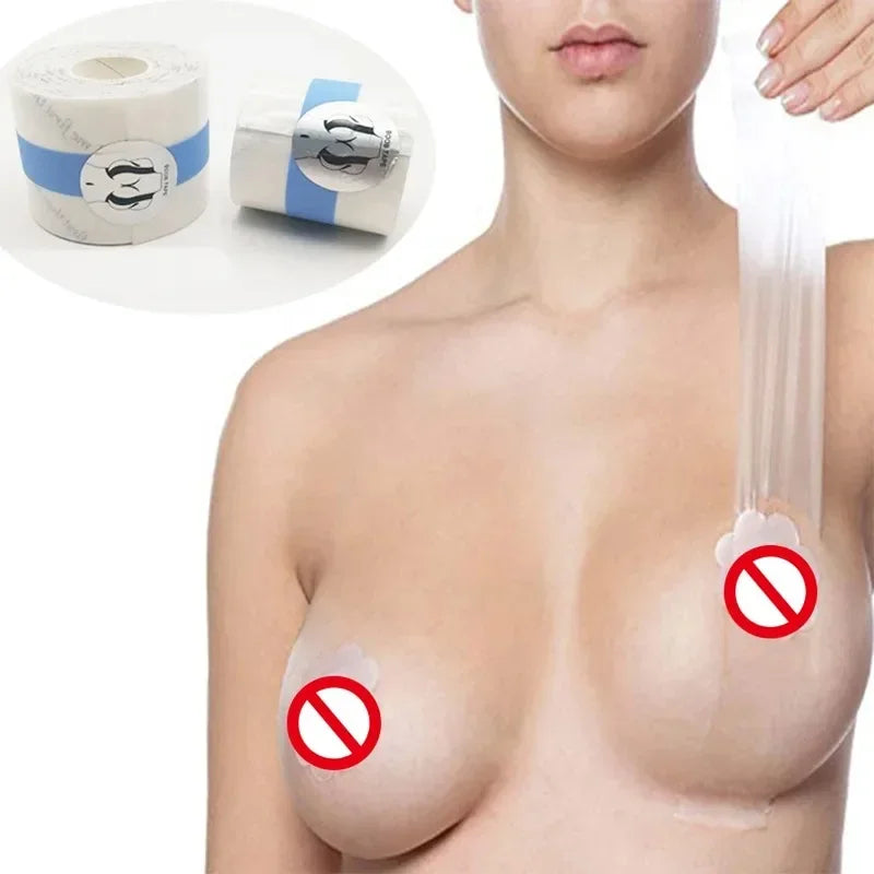Transparent Breast Lift Tape Fashion Body Boob Push Up Bob Tape Invisible Boobtape Bra for Big Breas and Women Dress or Clothes
