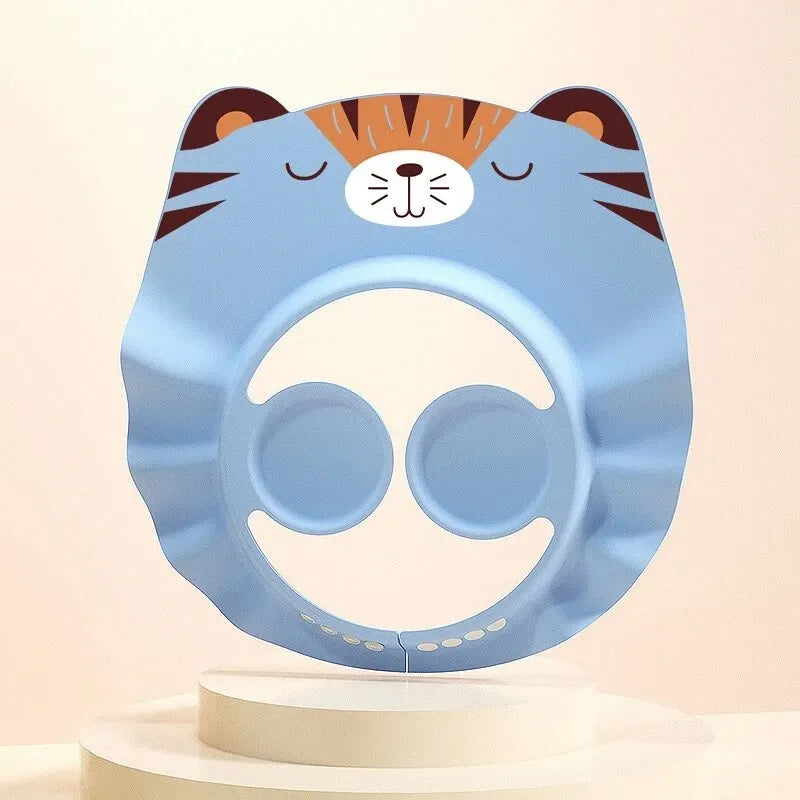 Baby Bath Visor Shampoo Cap Children Kids Shower Soft Cap Adjustable EVA Cap Waterproof Eye Protection Earmuff Headgear Fox Cap