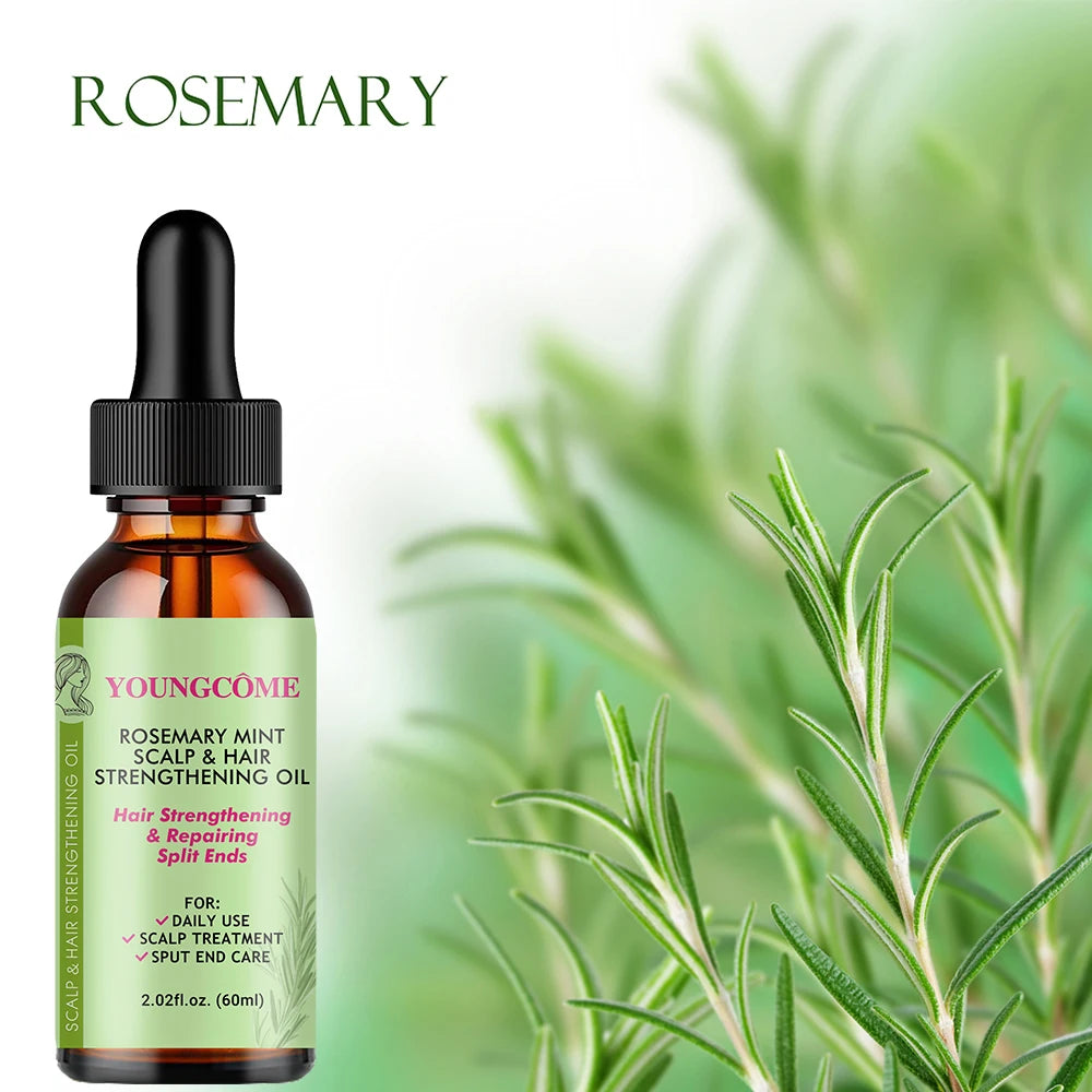 Hair Care Essential Oil Rosemary Mint Hair Strengthening Oil Nourishing Treatment for Split Ends and Dry Organics Hair Care