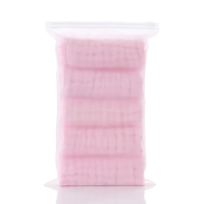 5Pcs 25x25cm Baby Towel Bath Towels Face Washcloth Muslin Squares Cotton Hand Wipe Gauze for Bathing Feeding Kids Handkerchief