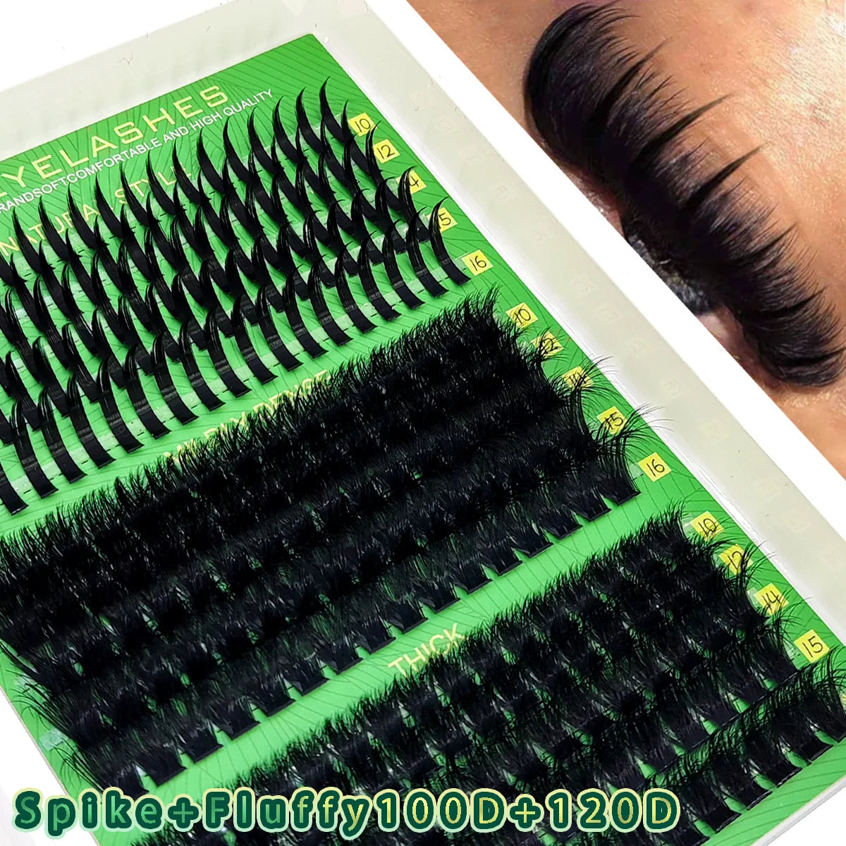 HBZGTLAD fluffy curled eyelashes 60D-200D natural style handmade eyelash bundle 5D mink eyelash clusters eyelash extensions fals