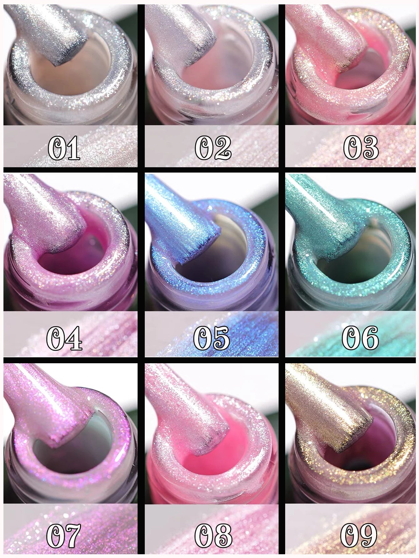 SHAKA 1-12pcs Autumn Winter Popular Whitening Nail Art Fine Glitter Gel Nail Polish Dreamy Pearl Fairy Glitter Gel Nail Supplies