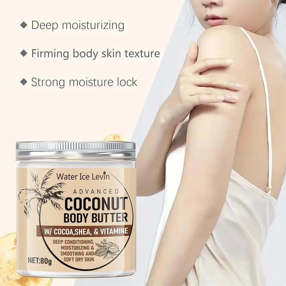 80g Coconut Firming Body Lotion Cocoa Shea VitaminE Advanced Coconut Body Butter Deep Conditioning Moisturizing Smoothing lotion