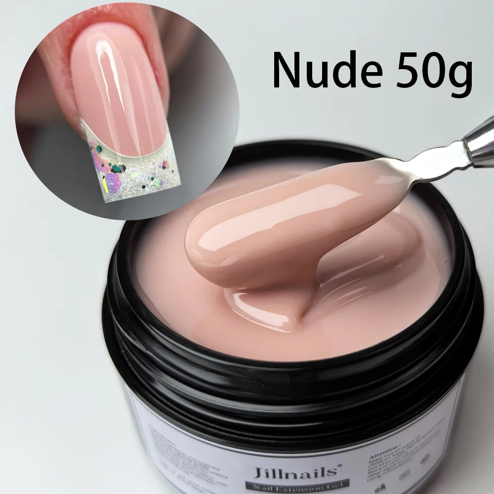 Jillnails Hema TPO Free Natural Yellow Nude Builder Nail Gel 100g/50g 100ml for Nail Extension Sculpting