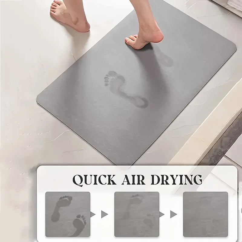 Minimalist diatomaceous earth non-slip mat L-shaped shower room door absorbent mat bathroom mat doormat
