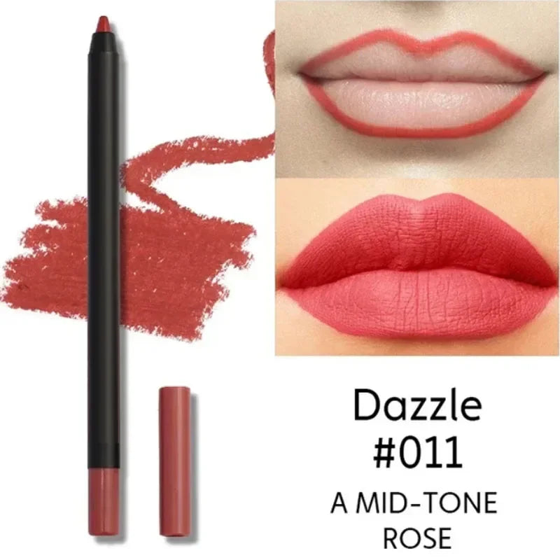 Nude Brown Lip Liner Pencil Lipstick Matte Smooth Waterproof Lipliner Long Lasting Non-stick Cup Lipstick Pen Beauty Cosmetics