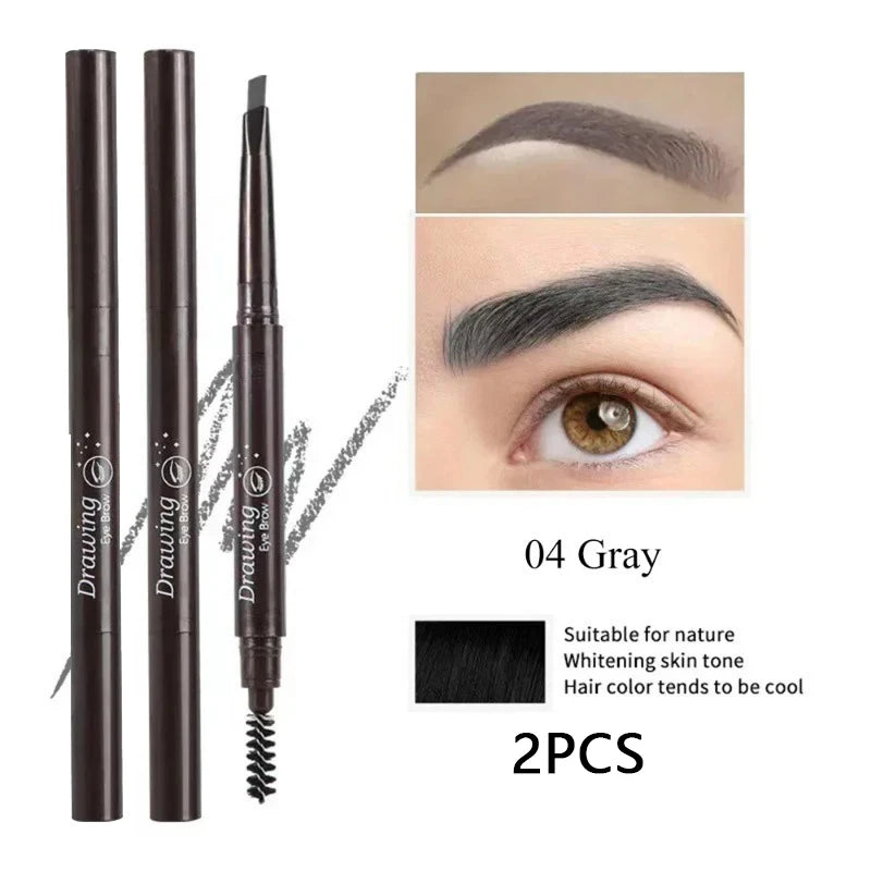 Double-headed Eyebrow Pencil Extremely Fine Waterproof Eyebrow Enhancers Long Lasting Brow Cosmetics Professional Brow Makeup
