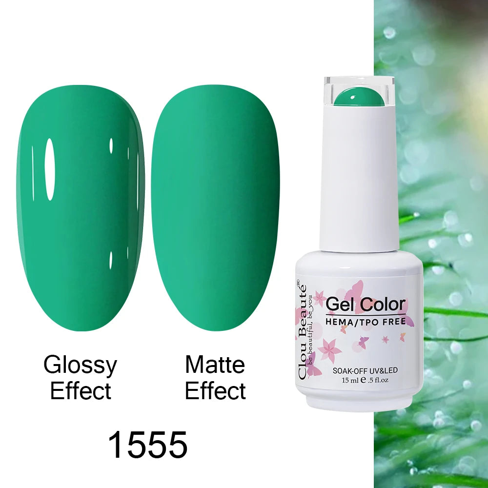 Clou Beaute Gel Nail Polish Neon Brown Royal Blue Red Green Pastal Nude Nail Art Varnishes Gel Lacquer Top Coat UV Gel Nail