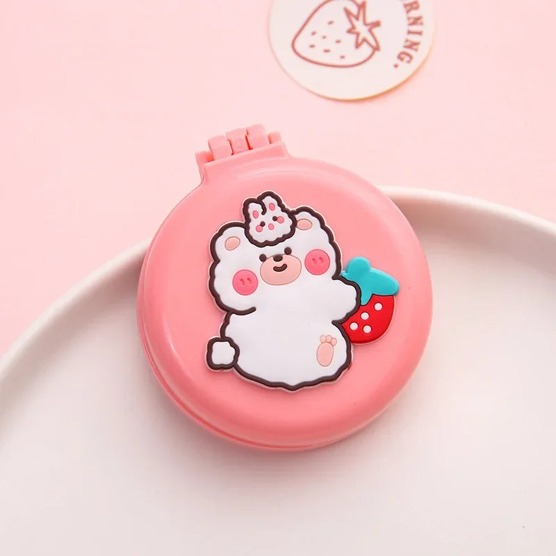 Girls Cute Kawaii Animal Fruit Portable Comb with Mirror Princess Air Cushion Massage Makeup Hair Brush for Baby Kids Stuff