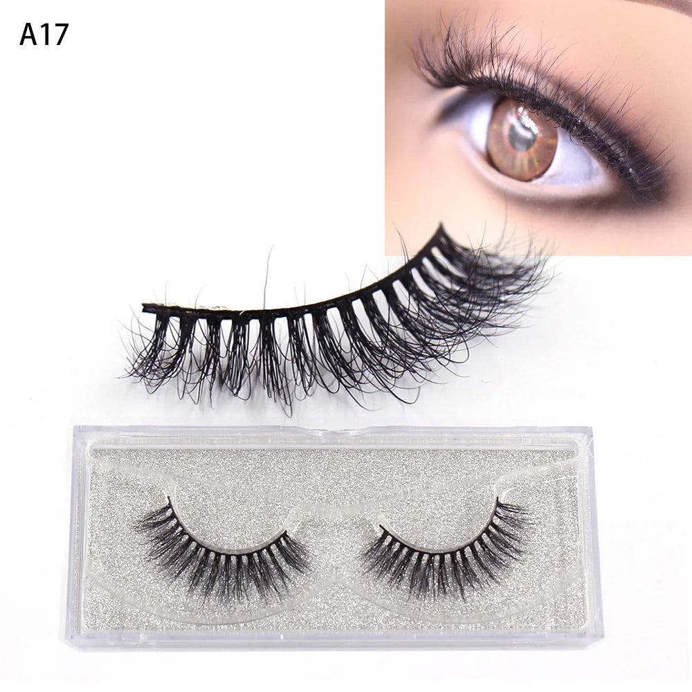 AMAOLASH Mink False Eyelashes 3D Mink Lashes Handmade Glamorous Strip Lashes Volume Fake Eyelashes Natural Long Eye Lashes A10