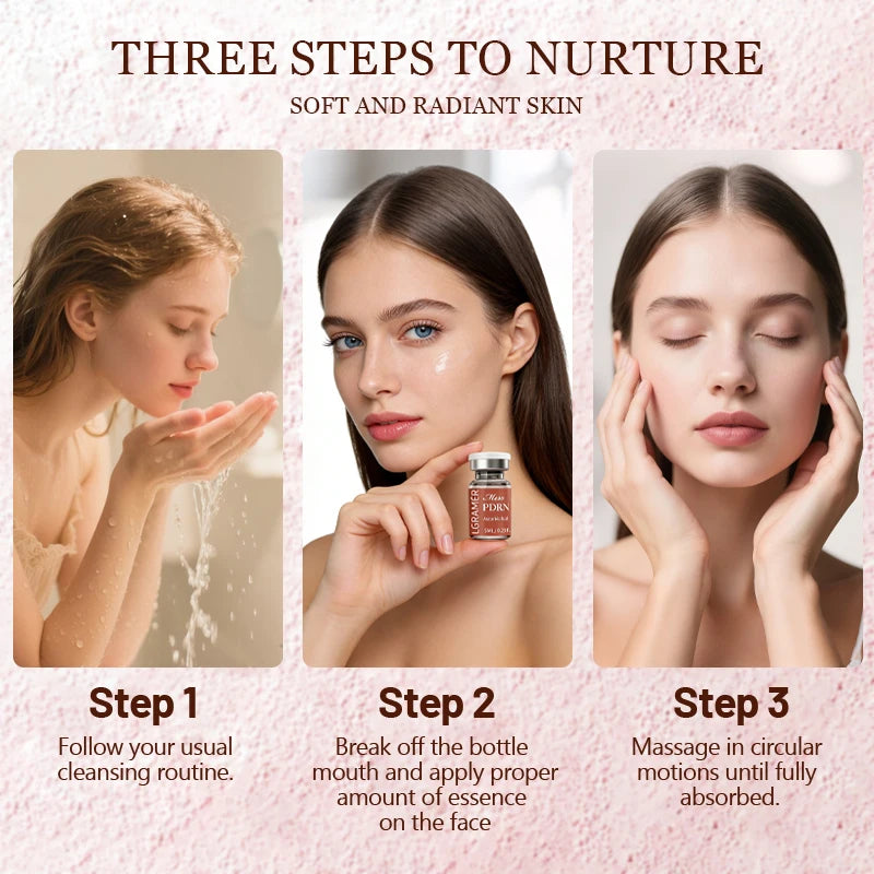 PDRN Salmon DNA Serum for Facial Hydro Glow Vitamin C Skin Booster Brighten Korean Skincare Hydration 5ml*1/10 Ascorbic Acid