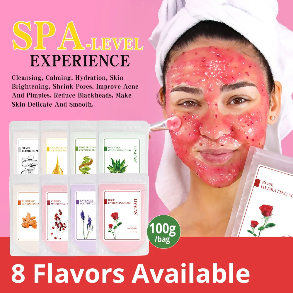 Rose Petal Face Jelly Mask Powder Skin Brightening Lighten Blackheads Remove Clean Pores Peel Off Mask SPA Facial Skin Care