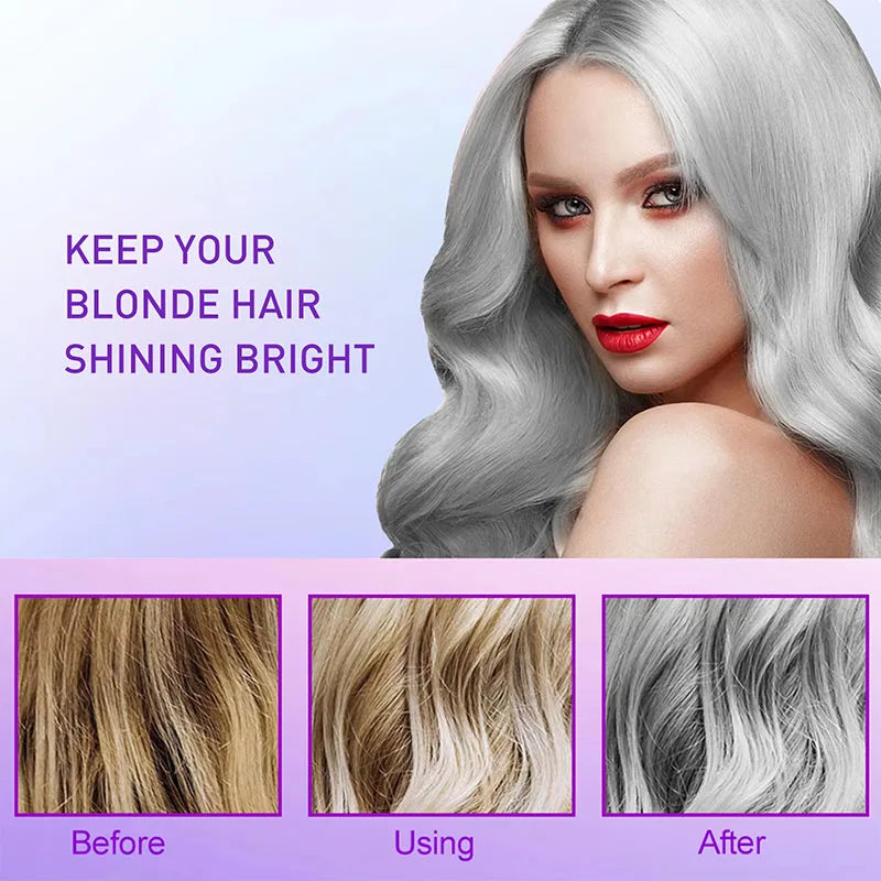 Purple Hair Dye Shampoo for Blonde to Cover Gray Non-irritating Hair Fading Yellow After Bleach Hair Shampoo Gray Hair Remedy