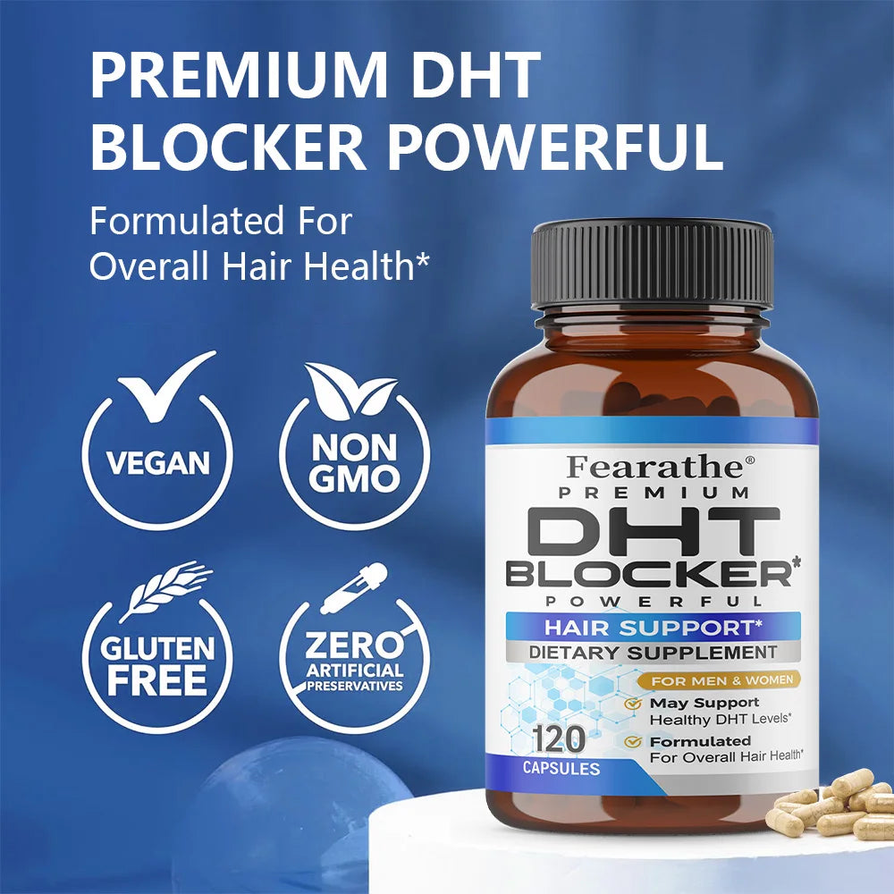 DHT Blocker, Powerful Saw Palmetto and Biotin Hair Growth Supplement, Promotes Hair Growth, Strengthens Hair and Scalp
