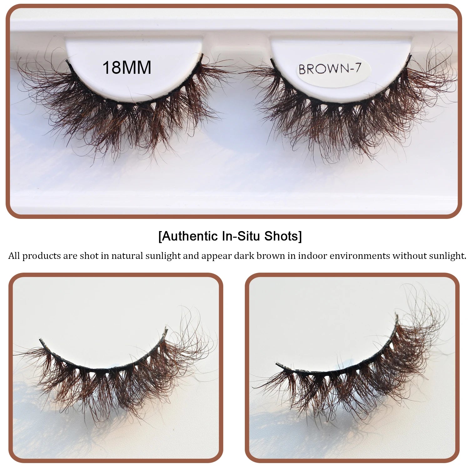 RED SIREN Brown Fluffy Mink Lashes 2026 New Design Luxurious Soft Natural Strip Lashes Cosplay Mink False Eyelashes Supplies