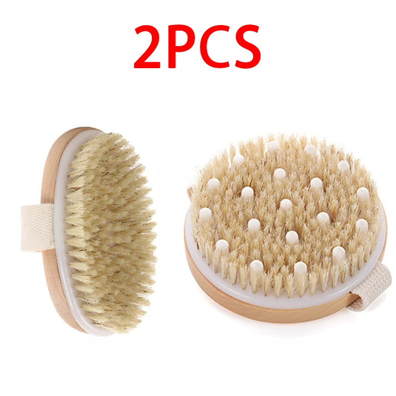 Shower Brush for The Back Handheld Dry Brushing Body Exfoliating Brush Bathroom Cellulite Back Bath Massage  Brush