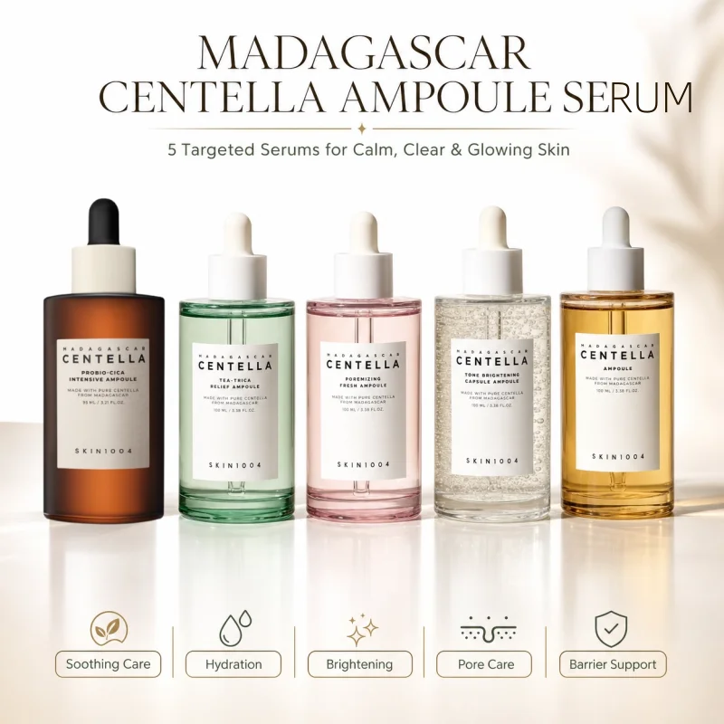 Korean Centella Ampoule Essence,Brightening Calming and Repairing Pores Smoothing Face Moisturize Serum Daily Face Care Products