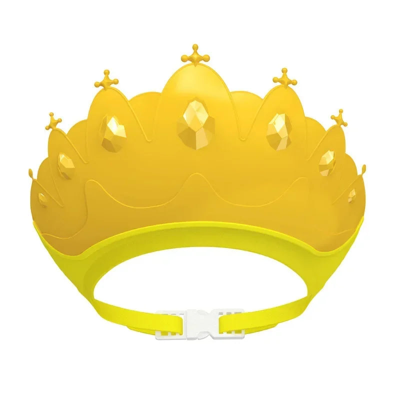 Baby Adjustable Size Shampoo Cap Crown Baby Shower Cap Children  Cartoon Bath Visor Infant Hair Shield Ear Protection Waterproof