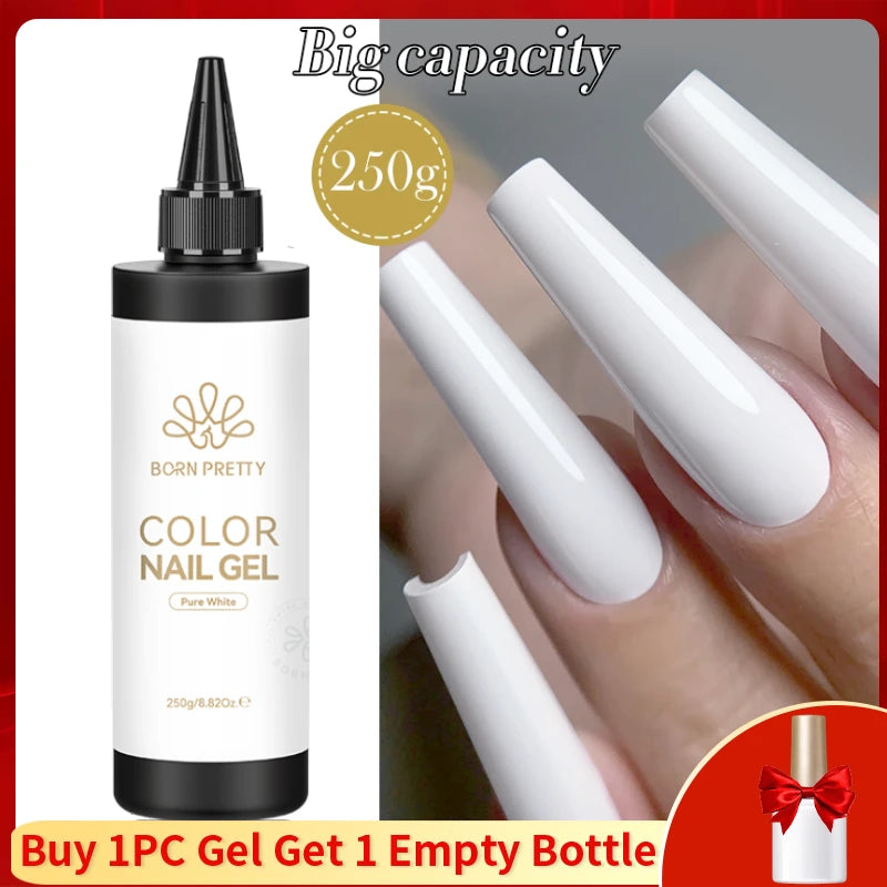 BORN PRETTY 250g Super Top Coat Base Gel Soak off UV LED Drying Long Lasting Semi Permanent Jelly Nude Pink Gel Nail Polish
