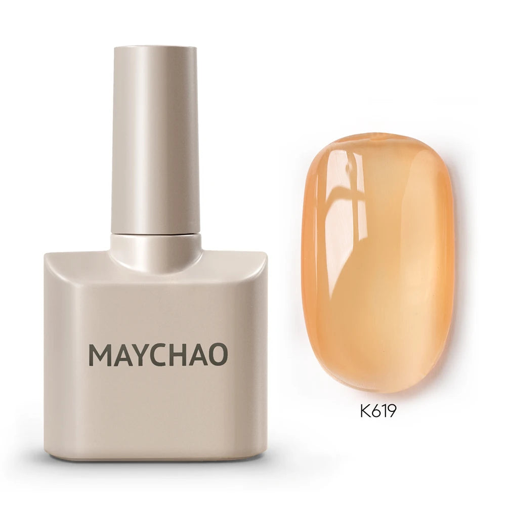 MAYCHAO Cherry Red Gel Nail Polish 12ml Glossy Semi Permanent Soak Off UV LED Frosted Gel Nails Base Painting Varnish