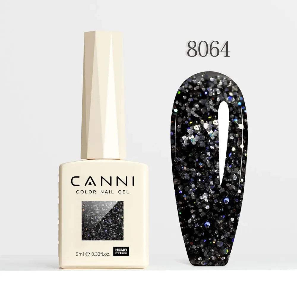 CANNI HEMA FREE TPO FREE 9ml Glitter Silver Cat Magnetic Gel Nail Polish Galaxy Diamond Full Coverage Pigmented Gel for Nail