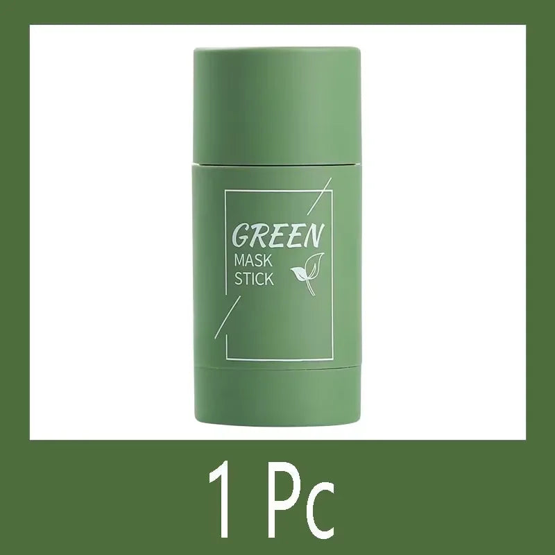 Green Tea Eggplant Solid Mask Deep Cleansing Oil Control Balance Antioxidan Shrink Pores Remove Blackheads Refreshing  Mud Mask