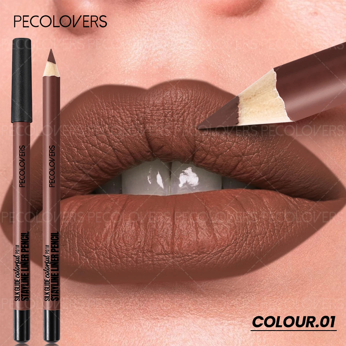 1PC Waterproof Matte Nude Lip Liner - High Pigmentation Long-Lasting , Wax-Based Natural Nude，Suitable for All Light Beige Types