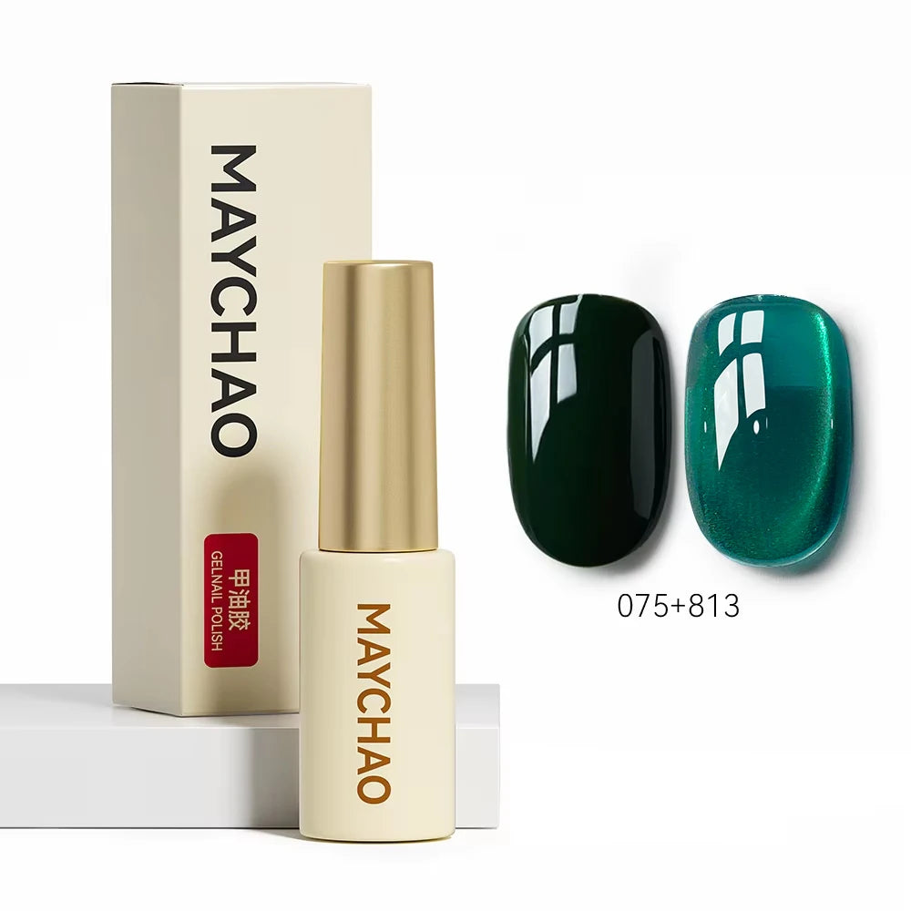 MAYCHAO 5ML Gel Nail Polish 9D Laser Diamond Glitter Cat Eye Gel Semi-Permanent Soak Off UV LED Gel Nail Manicure Tools Nail Art
