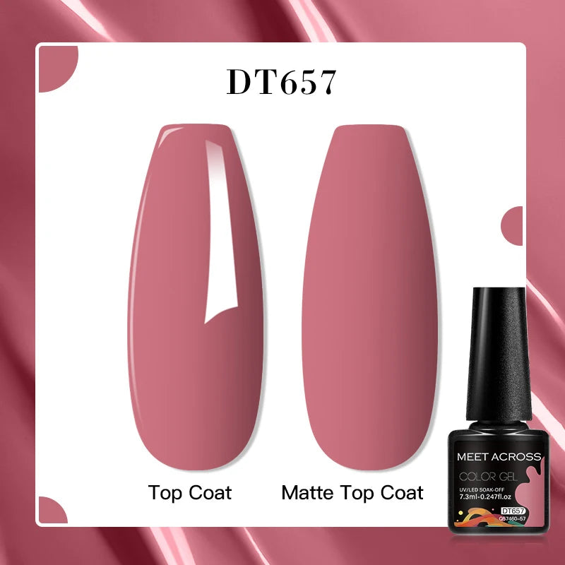 MEET ACROSS 7ml Red Blue Green Metallic Gel Nail Polish Super Bright Mirror Effect Semi Permanent LED UV Gel Nail Art Varnish