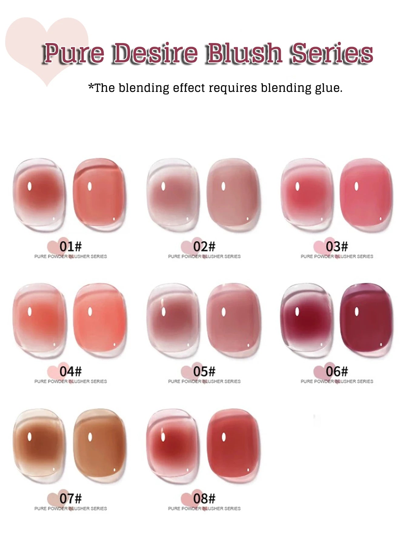 MN 2026 New 1-8PCS Fall Nails Popular Pure Desire Blush Jelly Gel Nail Polish Pink Nails Red Nails Ice-Clear Nude Nail Polish