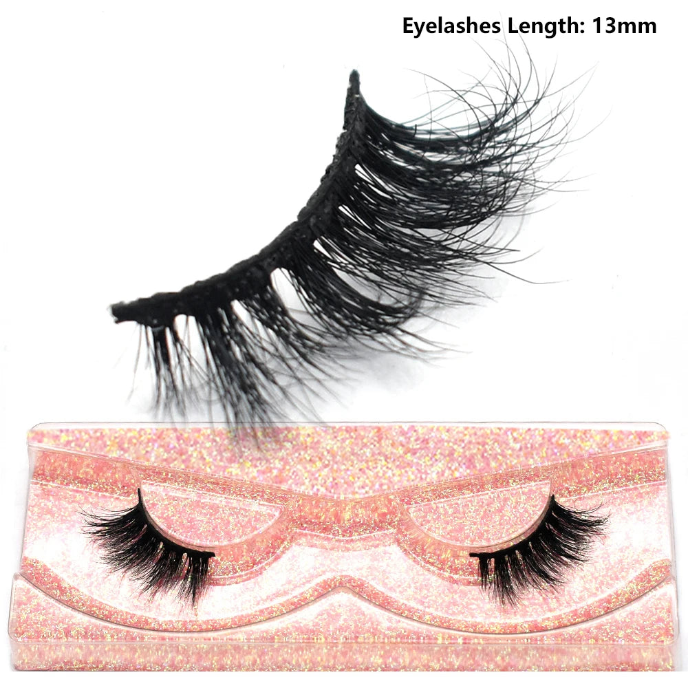 Half Lashes Short Mink Eyelashes Fluffy Soft False Eyelashes Wispy Cross Strip Eye Lashes Natural Mink Eyelash Extension Makeup
