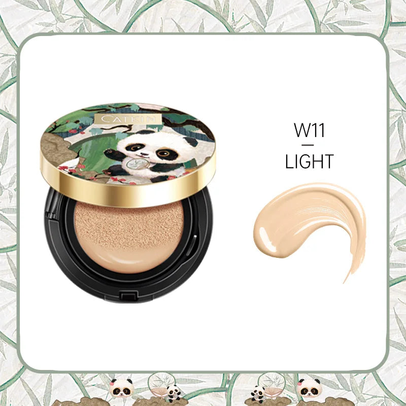 Panda Land Full Coverage Cushion Fondation, Breathable Hydrating Nourishing Poreless Face Makeup Save for Sensitive Skin