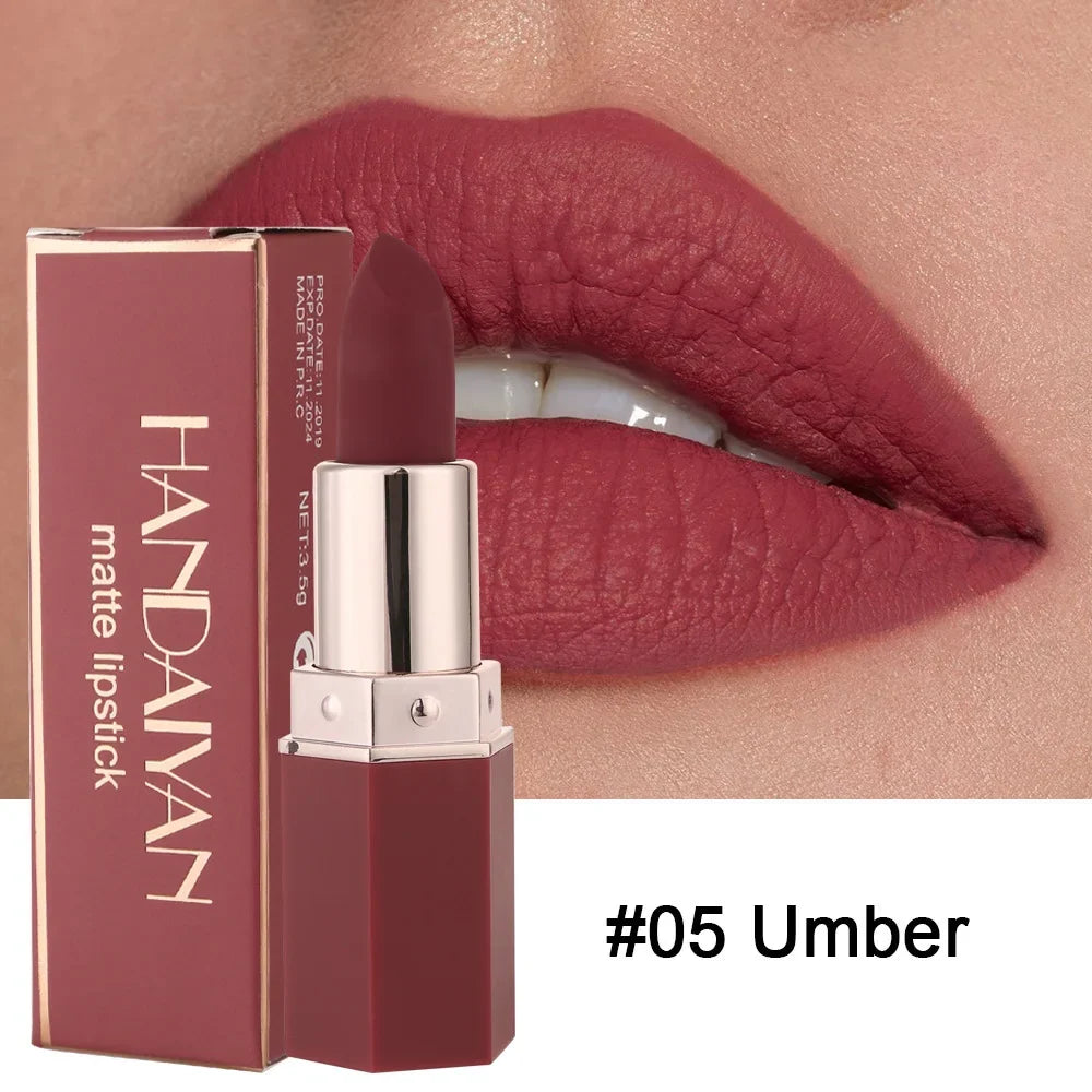6 Colors Nude Matte Lipstick Waterproof Velvet Lipsticks Sexy Red Brown Pigments Makeup Long Lasting Profissional Lips Cosmetics