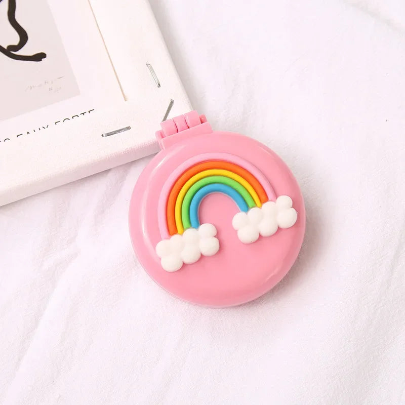 Girls Cute Kawaii Animal Fruit Portable Comb with Mirror Princess Air Cushion Massage Makeup Hair Brush for Baby Kids Stuff