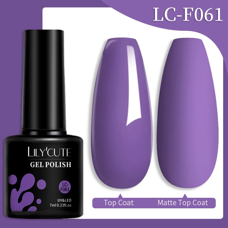 LILYCUTE 7ML Jelly Amber Gel Nail Polish Brown Crystal Translucent Dull Color Nail Art Gel Semi Permanent UV Gel Polish Varnish
