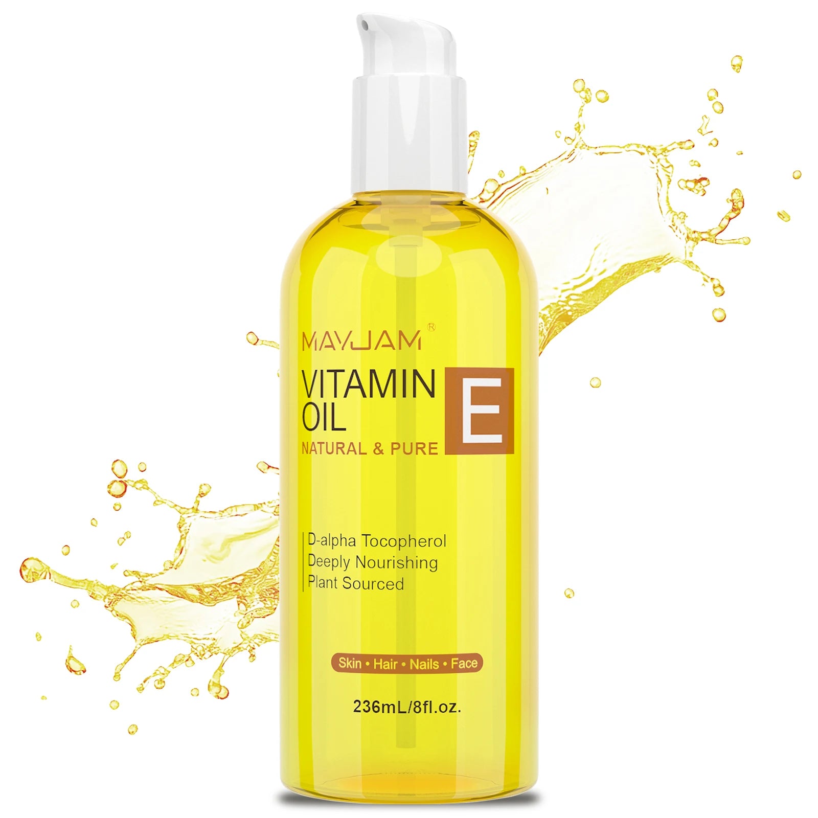 MAYJAM Pure & Natural Vitamin E Oil for Face Body Hair Moisturizing & Nourishing D-Alpha Tocopherol Jojoba Sunflower Seed Oil