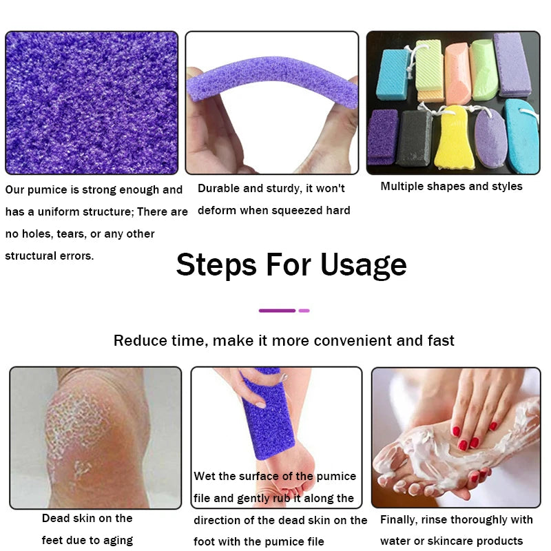 40pcs Purple Foot Pumice Stone Callus Remove Block Disposable Pedicure Heels Foot Scrubber Sanding Block Foots Callus Remover