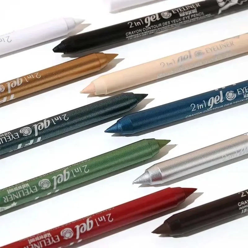 Waterproof Eyeliner Gel Pencil Pigment Brown Black White Glitter Eyeiner Pen for Women Fashion Easy Color Eyes Makeup Cosmetics