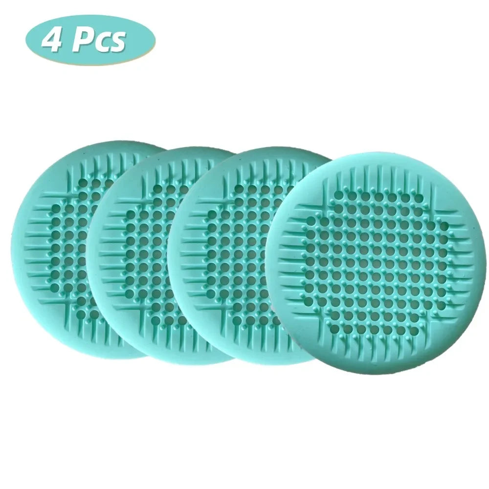 1/2/4Pcs Shower Drain Hair Catcher Drain Cover Bathroom Tub with Suction Cup 5.5 Inches Silicone Sink Strainer Suit for Bathtub