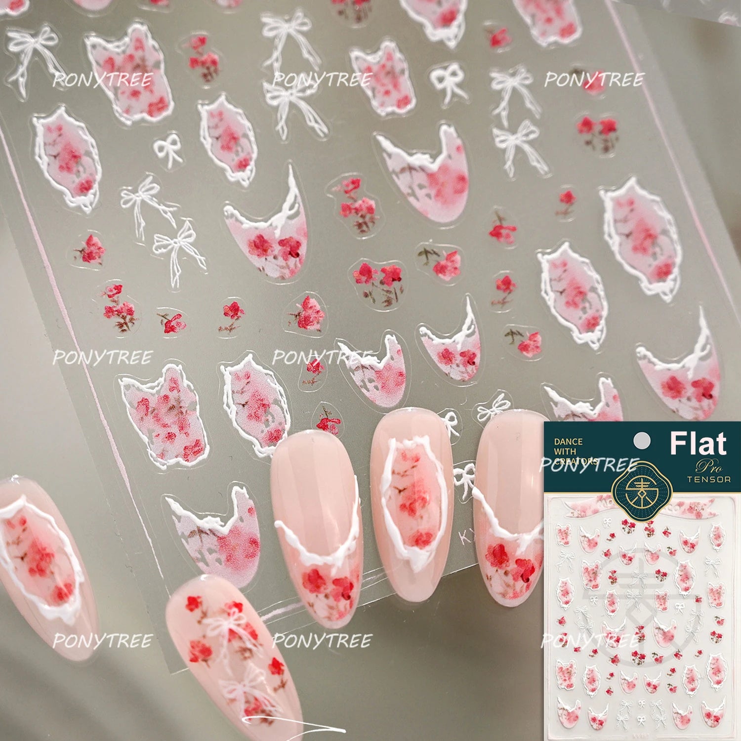Elegant Pink Purple Flower Rose Colourful Gentle Petal Peach Blossom Metal Shiny Self Nail Art Sticker Decoration Manicure Decal