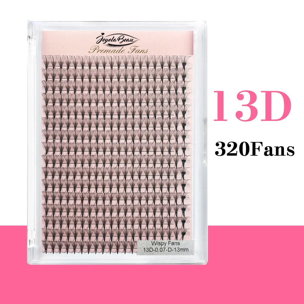 Goddess 9D/13D Premade Wispy Fan Lashes Russia Volume Fans Eyelash Extension Individual Sandwich Faux Mink Eyelashes  Cluster