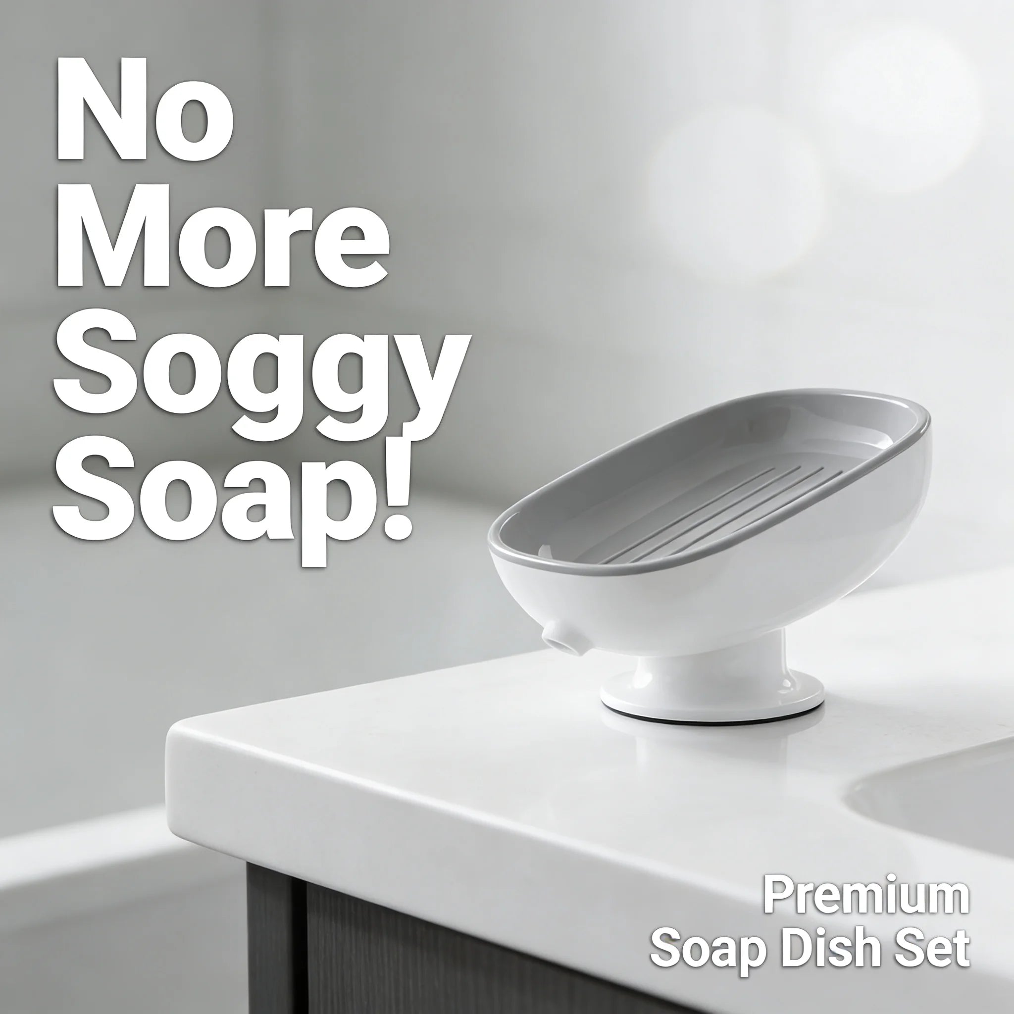 Suction Cup Soap Dish Self-Draining Non-Slip Soap Holder For Bathroom Shower Kitchen Sink Soap Storage