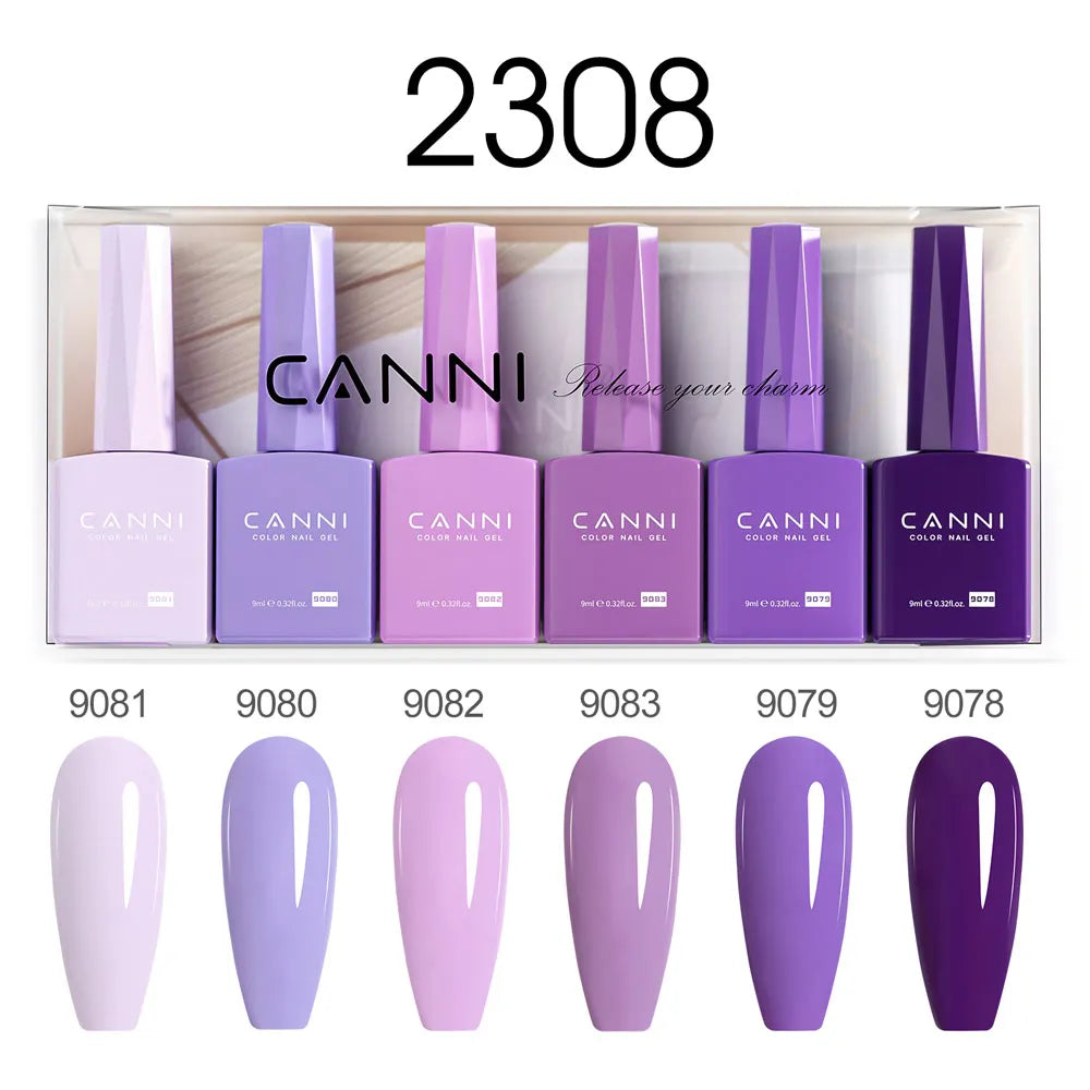 6pcs*9ml HEMA TPO FREE Nail Gel Polish CANNI Semi Permanent Jelly Pink Nude Color Gel Varnish Great Coverage UV LED Lacquer